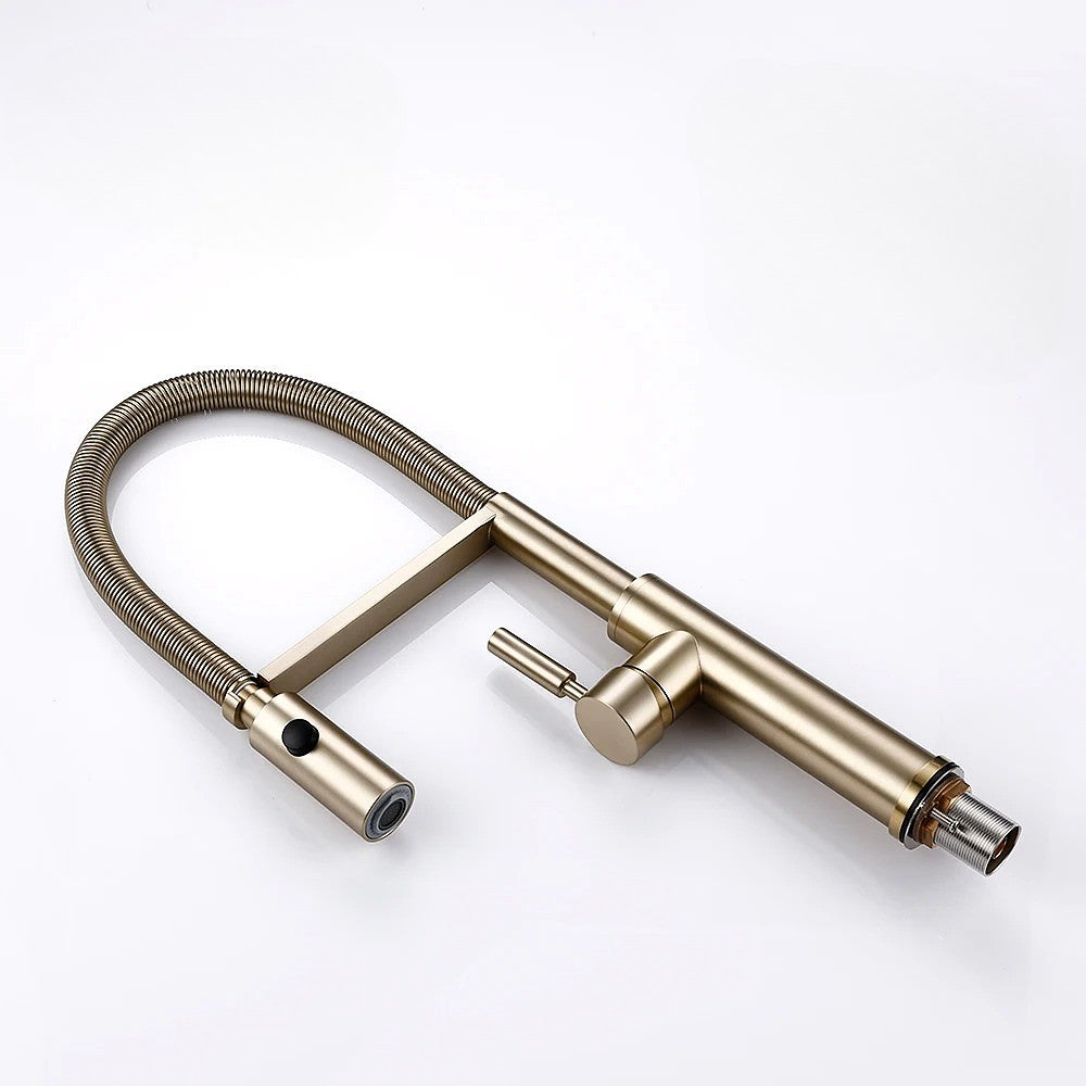 Robinet douchette rétractable laiton brossé professionnel